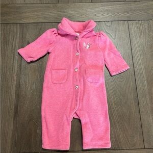 Ralph Lauren Pink Baby Onesie with Floral Details